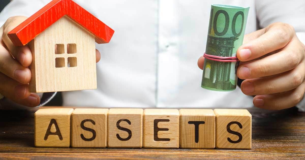 Assets represented by a house and cash