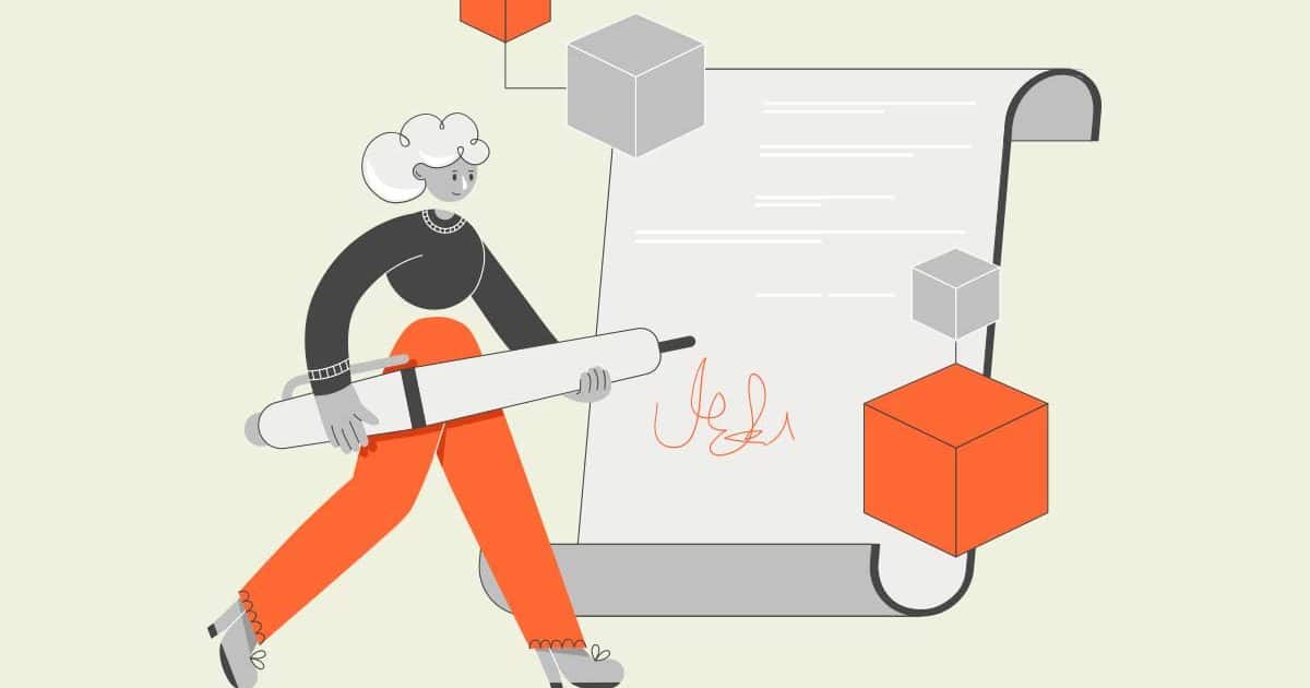 woman signing a document