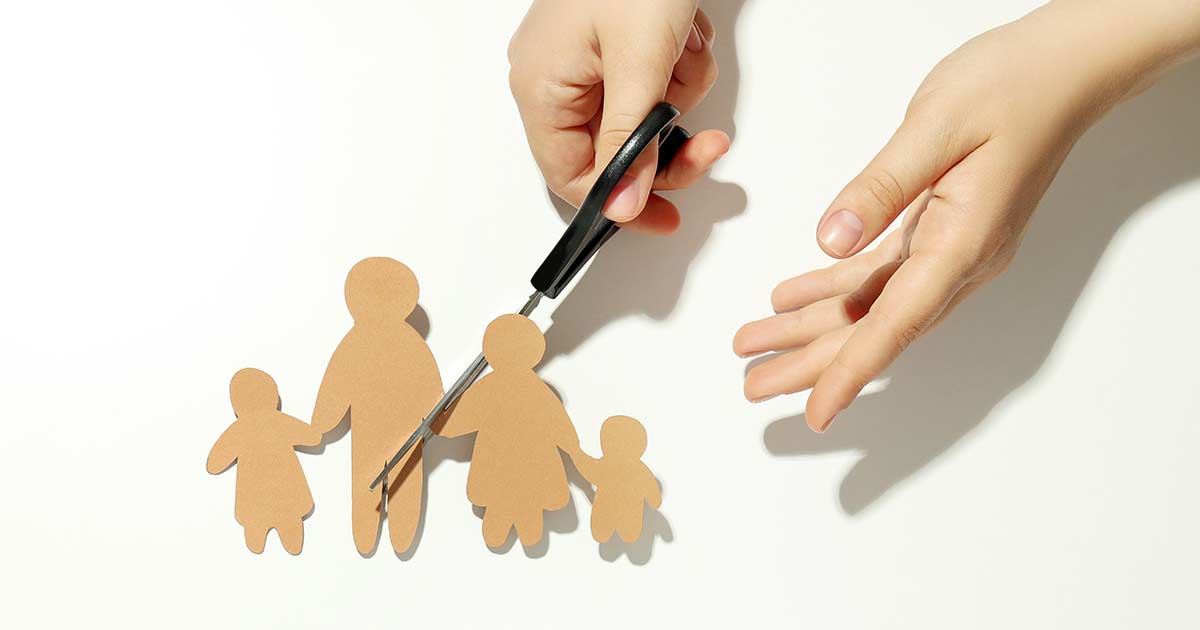Concept of family divorce, problems in family relationships