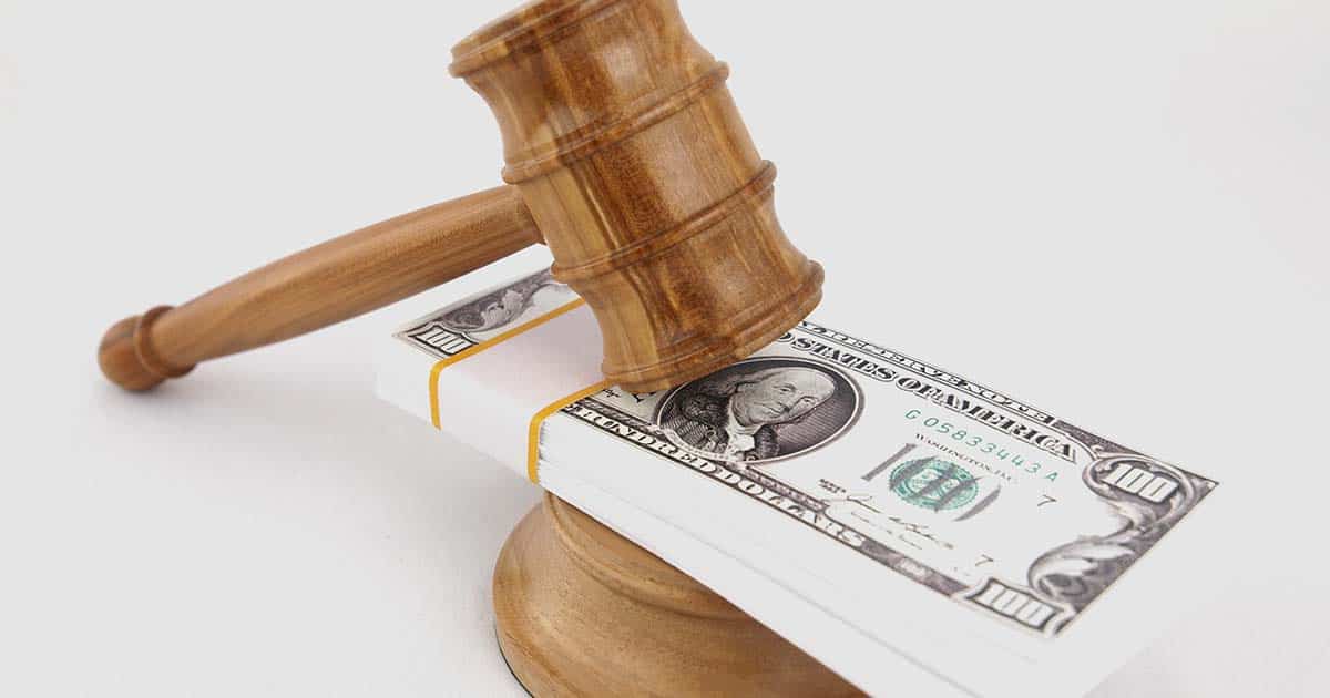 Gavel and dollars