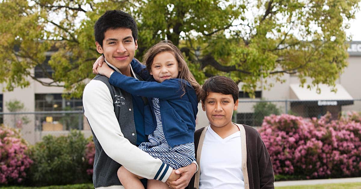 Three siblings, portrait