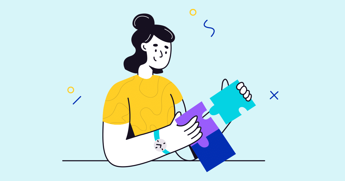 Woman Putting the Puzzle Together