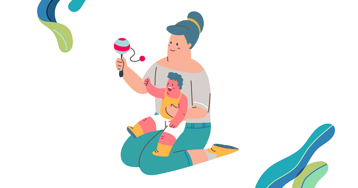 Kid and Mother play Toys together